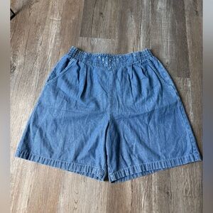 VTG Denim Beaded Blue High Waisted Women's Mom Shorts Hippie Boho Size L XL 32